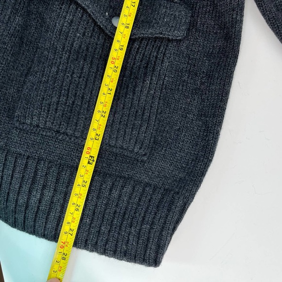 Banana Republic Men XL Merino Wool Blend Thick Knit Sweater Jacket Full Zip Gray - Picture 6 of 12